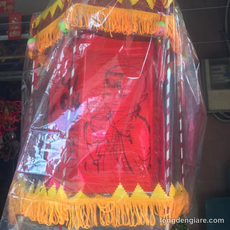 Lồng đèn kéo quân đỏ diềm vàng